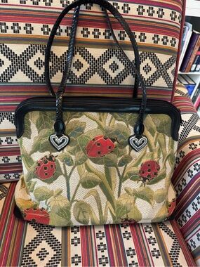 Brighton Collection Alyssa Ladybug Tapestry Large Handbag